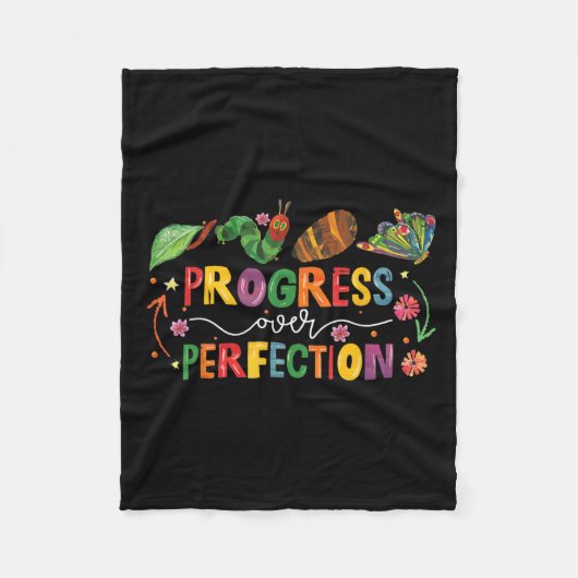 Progress Over Perfection Motivational Teacher For Fleecedecke (Vorderseite)