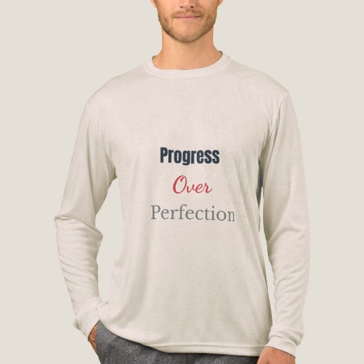 Progress Over Perfection – Motivational Typography Tri-Blend Shirt (Vorderseite)