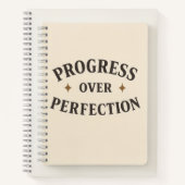 "Progress over Perfection" - Motivierend Spiral ni Notizblock (Vorderseite)