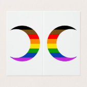 Progress Pride Crescent Moons Grußkarte Visitenkarten (Außenseite Aufgefaltet)