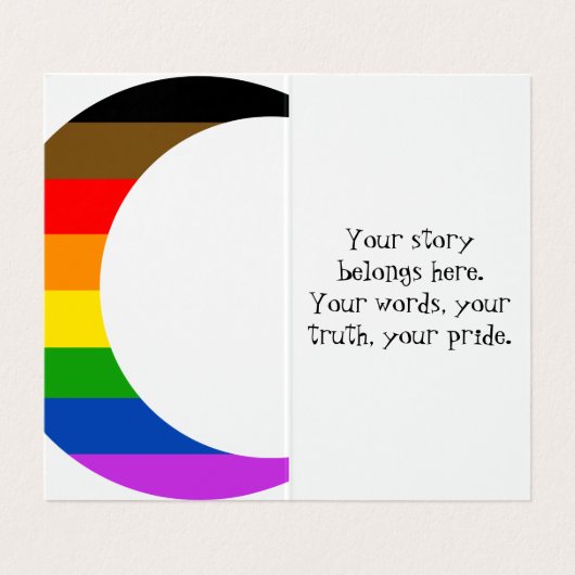 Progress Pride Crescent Moons Grußkarte Visitenkarten (Innenseite Aufgefaltet)