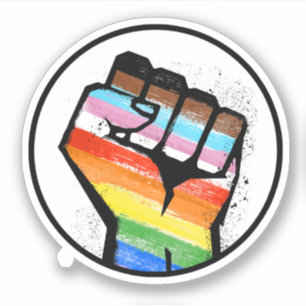 Progress Pride-Faust-Kreis-Aufkleber Aufkleber