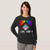 Progress Pride Flag Herzinklusivität Liebe gewinnt T-Shirt (Vorne ganz)