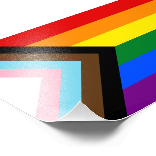 Progress Pride Flag LGBTQ+ Fotodruck (Ecke)