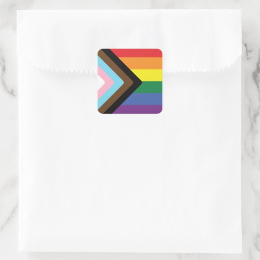 Progress Pride Flag  Quadratischer Aufkleber (Tasche)