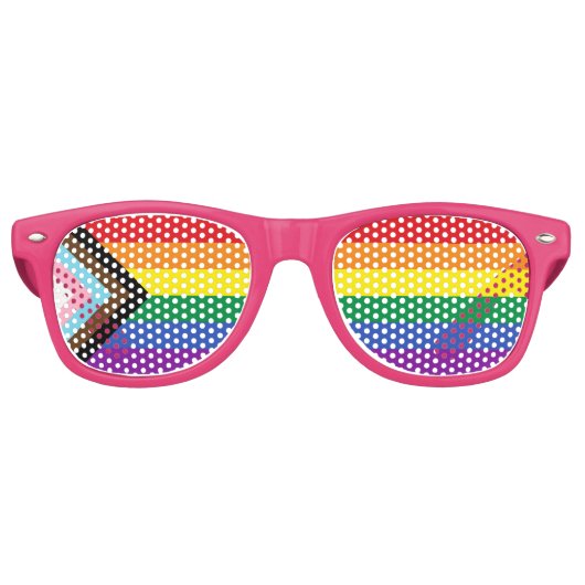 Progress Pride Flag Rosa Retro Party Sonnenbrille (Vorderseite)