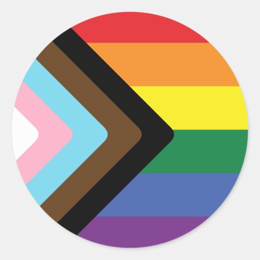 Progress Pride Flag   Runder Aufkleber (Vorderseite)