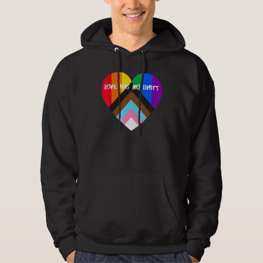 Progress Pride Heart Flag Liebe hat keine Grenzen Hoodie (Vorderseite)