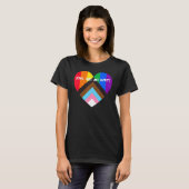 Progress Pride Heart Flag Liebe hat keine Grenzen T-Shirt (Vorne ganz)