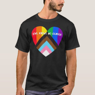 Progress Pride Heart Flag Liebe weiß kein Geschlec T-Shirt