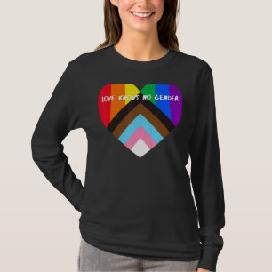 Progress Pride Heart Flag Liebe weiß kein Geschlec T-Shirt
