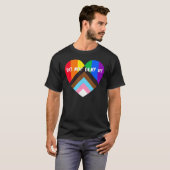 Progress Pride Heart Flag nicht leugnen uns T-Shirt (Vorne ganz)