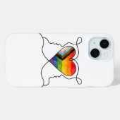 Progress Pride Heart Line Art Case-Mate iPhone Hülle (Rückseite (Horizontal))