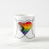 Progress Pride Heart Line Art Kaffeetasse (Mittel)