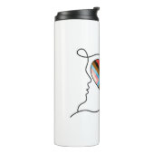 Progress Pride Heart Line Art Thermosbecher (Nach links gedreht)