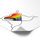 Progress Pride Heart Linienkunst Poster (Ecke)