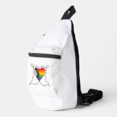 Progress Pride Herz Line Art Crossbody Bag (Rechte Ecke)