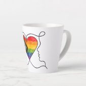 Progress Pride Herz Line Art Milchtasse (Rechte Ecke)
