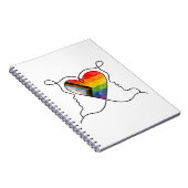 Progress Pride Herz Line Art Notizblock (Rechte Seite)