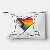 Progress Pride Herz Line Art Zubehörtasche (Rückseite)
