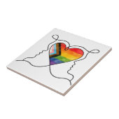 Progress Pride Herz Linienkunst Fliese (Seite)