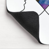 Progress Pride Herz Linienkunst Mousepad (Ecke)
