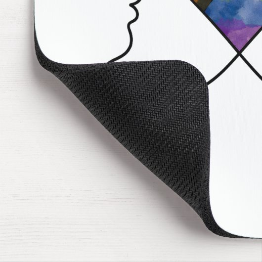 Progress Pride Herz Linienkunst Mousepad (Ecke)