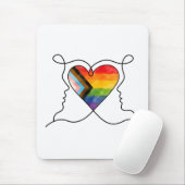 Progress Pride Herz Linienkunst Mousepad (Mit Mouse)