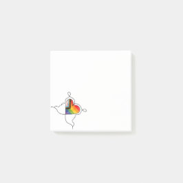 Progress Pride Herz Linienkunst Post-it Klebezettel