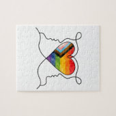 Progress Pride Herz Linienkunst Puzzle (Horizontal)