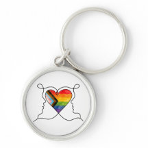 Progress Pride Herz Linienkunst