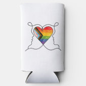Progress Pride Herz Linienkunst Selters Dosenkühler (Vorderseite)