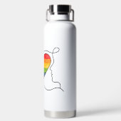 Progress Pride Herz Linienkunst Trinkflasche (Rückseite)