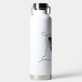 Progress Pride Herz Linienkunst Trinkflasche (Vorderseite)