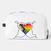 Progress Pride Herz Linienkunst Waschbeutel (Vorderseite)