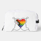 Progress Pride Herz Linienkunst Waschbeutel (Rückseite)