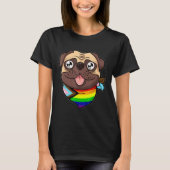 Progress Pride Mops Puppy Dog Gay Rights T-Shirt (Vorderseite)