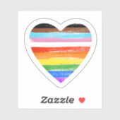 Progress Pride Painted Heart Aufkleber (Blatt)
