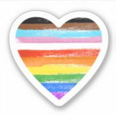 Progress Pride Painted Heart Aufkleber (Vorderseite)