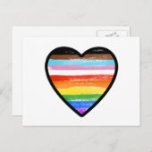 Progress Pride Painted Heart Postkarte (Vorne/Hinten)