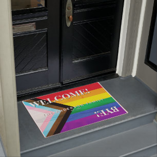 Progress Pride Rainbow Beach Personalisiert Willko Fußmatte