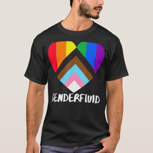 Progress Pride Rainbow Flag Inclusive Heart Gen T-Shirt (Vorderseite)