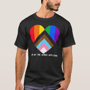 Progress Pride Rainbow Flag Inklusivität Herzloge T-Shirt