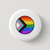 Progress Pride Streifen Bemalter Knopf Button (Vorderseite)