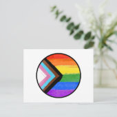 Progress Pride Streifen Bemalter Knopf Postkarte (Stehend Vorderseite)