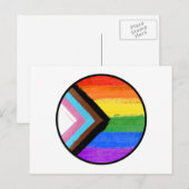 Progress Pride Streifen Bemalter Knopf Postkarte (Vorne/Hinten)