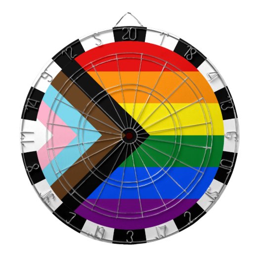 Progress Rainbow Flag Darts, Pride & LGBTQ Dartscheibe (vorne)