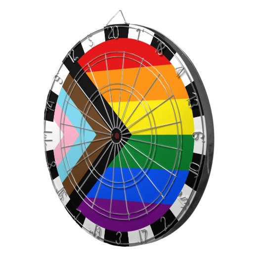 Progress Rainbow Flag Darts, Pride & LGBTQ Dartscheibe (Vorderseite rechts)