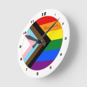 Progress Rainbow Flag Elegant, Modern Zuhause / Pr Runde Wanduhr (Winkel)