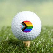 Progress Rainbow Flag Golf Balls, Stolz, LGBTQ Golfball (Insitu T-Shirt)